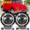 QULOOX 2PCS DOT 7" Inch Round LED Headlights H4 DRL