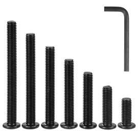 FCZDQ M8-1.25 x 90mm 8PCS Flat Head Hex Socket Cap Screws Metric Bolts with Hex Spanner, Black Oxide 304 Stainless Steel 18-8, Full Thread