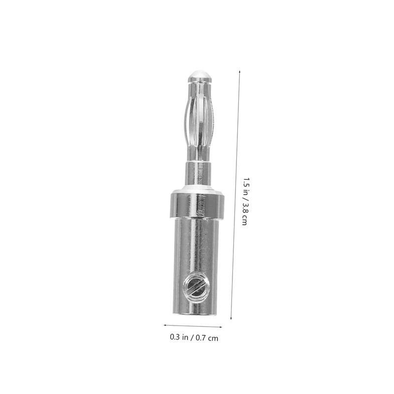 TEHAUX 4pcs Silver Plated Banana Plugs for Audio Connection Compact