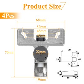EFUTURETIME 4 x Door Damper Soft Close Retrofit Drawer Cupboard Door Damper Adjustable Only for Pot Hinges 45 mm/48 mm/52 mm
