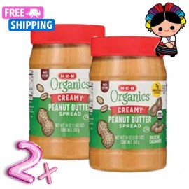 HEB H‑E‑B Organics 7g Protein Creamy Peanut Butter 18 oz (2x)