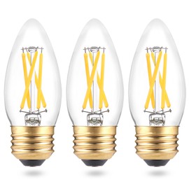 B11 E26 LED Candelabra Bulbs 40W Equivalent, Dimmable LED Candle Light Bulbs, 4Watt 3000K Soft White, 3-Pack