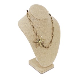 Ikee Design Linen Necklace Chain Jewelry Bust Display Holder Stand, Necklaces Display Necklace Mannequin, Necklace Bust, Jewelry Bust Stand, 8 W x 4.25 D x 11.25 H in