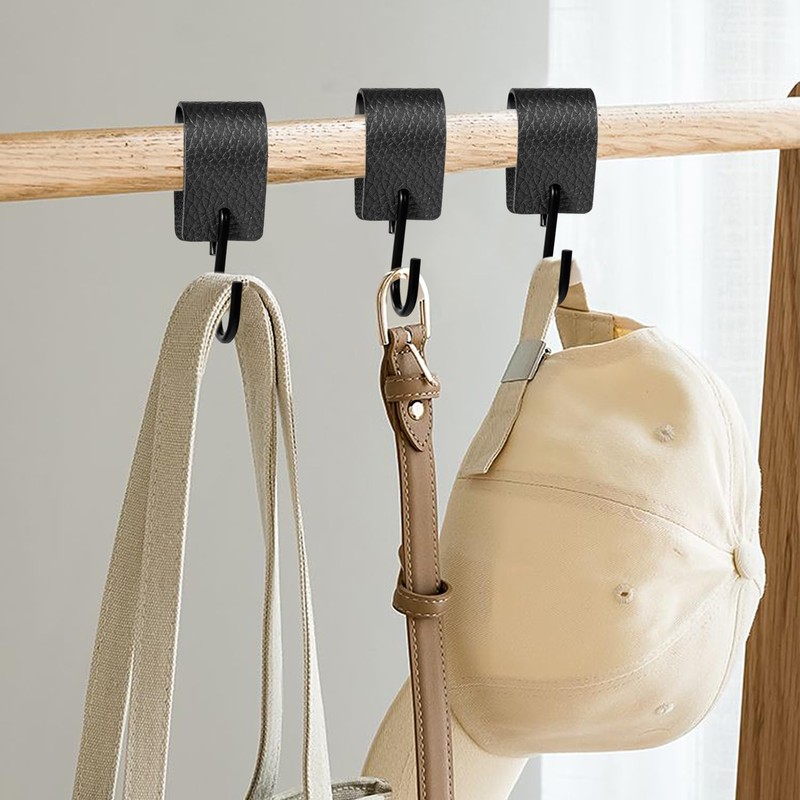 LECTNORE S Hooks, Pack Of 10 Hooks With Leather Loop
