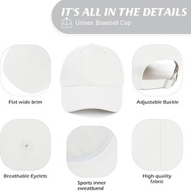 Zando Baseball Caps Mens Caps for Men Hats for Men UK Mens Hats Baseball Cap for Women Running Cap Women's Hats & Caps Running Caps for Men Cap for Women Ladies Cap Running Hat Mens White One Size
