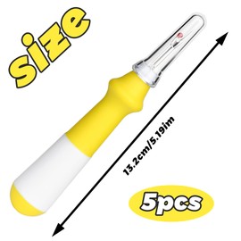 5 Pcs Ergonomic Grip Seam Ripper, Seam Ripper Set, Yellow Seam Rippers for Sewing,Thread Remover Tool for Crafting Removing Embroidery Hems Seams (Yellow)