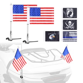 Proyoureye Trunk Mounted Flag Pole Kit Fit for Can-Am Spyder F3 Limited (2017+) & RT Limited (2020+) | 2 PCS 90°Folding Flag Pole with 6 Flags (Chrome)
