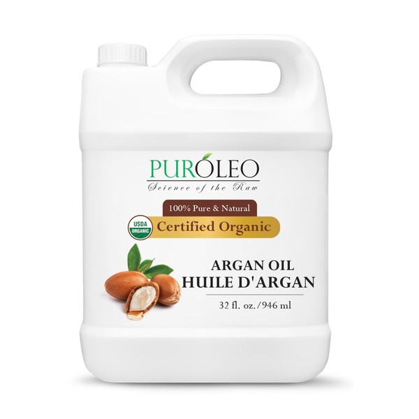 PUROLEO Organic Argan Oil 32 Fl Oz/946 ML