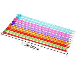 Caishun 14PCS Multicolor Plastic Crystal Needles 36cm Colorful Acrylic Needles Chunky Needles Knitting Sweater Scarf Needles Single Head Crystal Knitting Needles for Hand Knitting DIY Tools