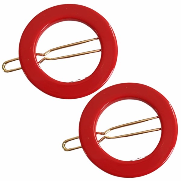 French Amie Mini Circle 1 ¼” Celluloid Acetate Handmade Hair