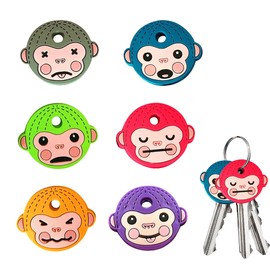 Bansusu 6PCS Key Caps Cartoon Key Cap Cover Cute Monkey Key Cover Soft Glue Monkey Key Covers for House Keys Easy Identifying Door Key for Most House Keys