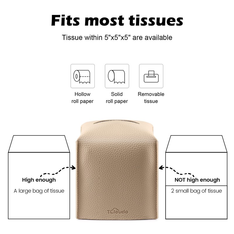 Tissue Box Cover, Tclouda, Modern PU Leather Square Tissue Box