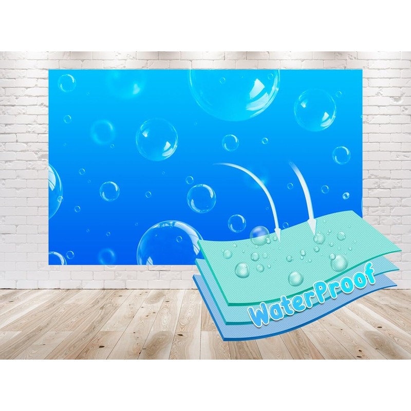 5x3 FT Effervescent Bubbles Backdrop - Vivid Blue Underwater Bubble