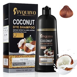 Fvquhvo Brown Hair Dye Shampoo, Instant Hair Color Shampoo, Colors in Minutes, Long Lasting Brown Hair Dye, Champu Para Pintar el Cabello, Easy to Use 16.90 Fl Oz