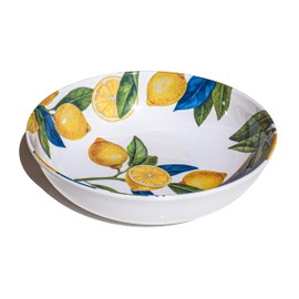 Abode Homewares Lemon Orchard Pure Premium Melamine Serving Bowl, 11.9"