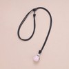 COAI Unisex Ball Pendant Made of Gemstones Adjustable Necklace, rose
