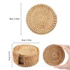 Rattan Coasters Set of 6pcs Handmade Woven Cup Coasters with
