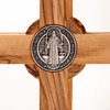 KASSIS Olive Wood St. Benedict Cross for Hanging Benedict Cross