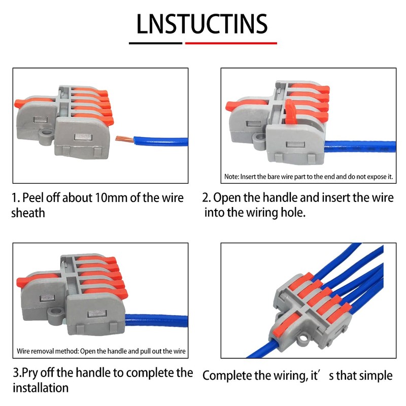Insert Connector with Locking Screws, CESFONJER Terminal Block 1-in-5 Au,