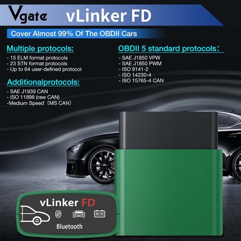 Vgate vLinker FD Bluetooth3.0 OBD2 Scanner Diagnostic Tool Support Android