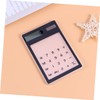Operitacx Portable Transparent Touch Screen Calculator with Solar Power Compact