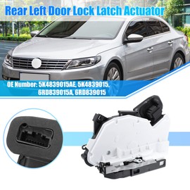X AUTOHAUX Rear Left Power Door Lock Actuator Assembly Motor 5K4839015AE for Volkswagen for VW Bettle Golf GTI Jetta Passat Tiguan Rear Driver Side Door Lock Latch Actuator Assembly LH