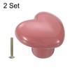 sourcing map 2 Packs Ceramic Drawer Knobs, Heart-Shaped Dresser Pulls,