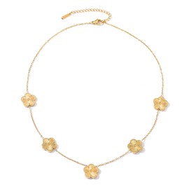 UOOANUO Clover Layered Necklace for Women 14K Gold Plated Stainless Steel Women's Jewelry (Gold)