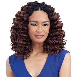 Shake N Go Freetress 2X Wand Crochet Braid Collection - REMEDY CURL (6 pack, 1 Jet Black)