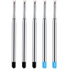 Zonon 5 Pieces Replaceable Metal Ballpoint Pen Refills With Spring