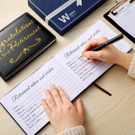 Ctosree Retirement Guest Book with Signature Pen Retirement Party Gift Supplies for Women Men Office Colleague Advice and Wishes Decorations(Lovely)