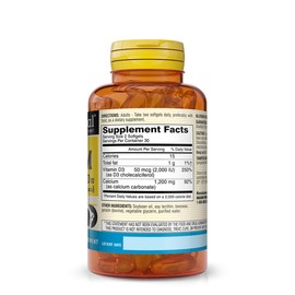 Mason Natural Calcium 1,200 mg with Vitamin D3 50 mcg (2,000 IU) - Immune Support & Bone Health*, Gluten Free, 60 Softgels