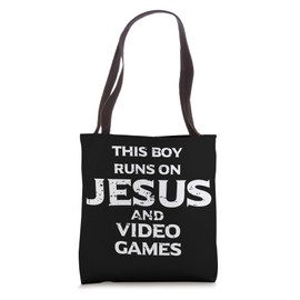 Jesus And Video Games Religious Christian Faith Boy Gift Tote Bag