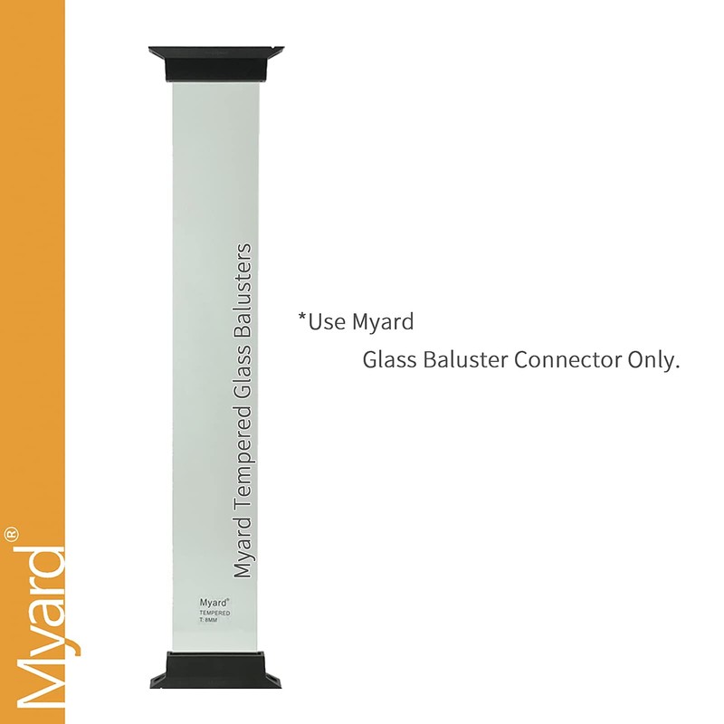 5-Pack 32 Inch Myard Glass Balusters with Scenic Frontier Tempered