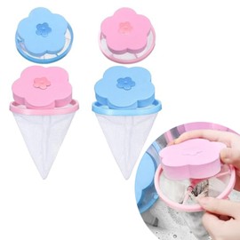 Pack of 4 Mesh Filter Bags, Pet Hair Remover, Washing Machine, Reusable Washing Machine, Hair Remover, Hair Filter Bag for Washing Machine