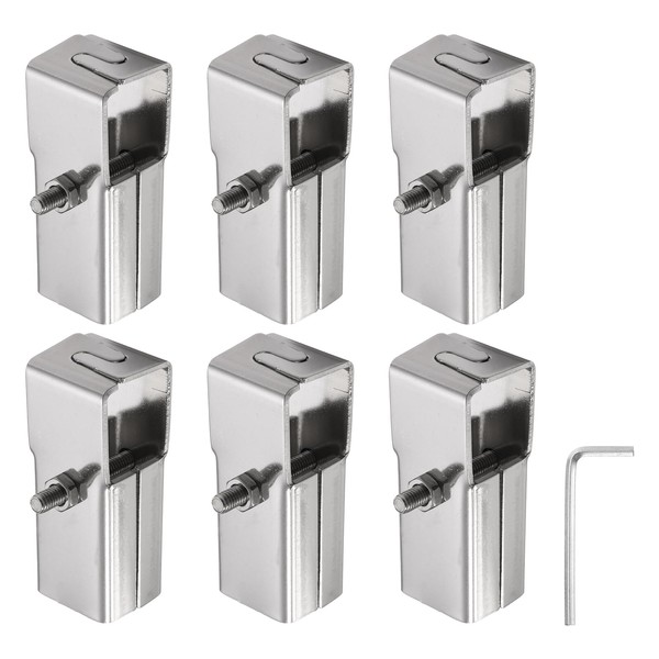 uxcell 6Pcs Square Structural Pipe Connectors 2 Way End Rails