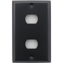 Classic Accents Stamped Steel Oil Rubbed Bronze One Gang Wall Plate - Two Despard Openings