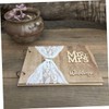 ABOOFAN Wedding Guest Book Elegant Wooden Sign-in Book for Weddings
