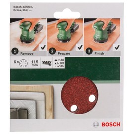 Bosch 2609256A21 Sanding Sheet Set for Random Orbit Sanders (6-Piece)