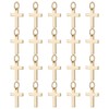CRAFTYMELODY 20Pcs 18K Gold Plated Cross Charms Brass Cross Pendants
