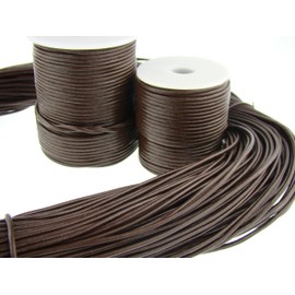 Leather Strap / Cord / Strip 5 m Round 2.0 mm Brown