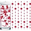 50 Pcs Pearl String for Floating Candles Centerpiece, Red Faux