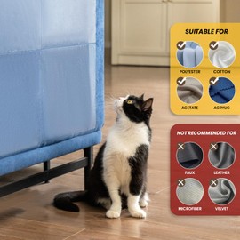 Cat Scratch Furniture Protector-16 Pack Single Side Couch Protector, Clear Anti Cat Furniture Protector, Scratch Deterrent, 16 Pack+ 68 Pins