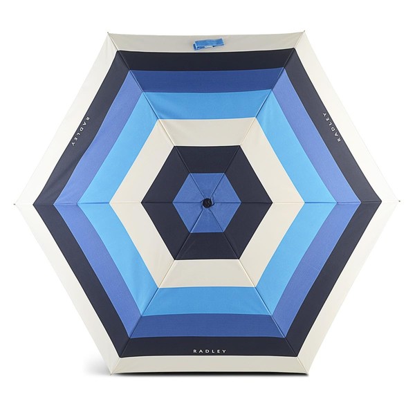 RADLEY London - Summer Stripe Superlite Responsible Foldable Umbrella in