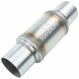 TOTALFLOW 20016 Straight Through Universal Exhaust Muffler | 409 Stainless Steel | 2.5 Inch Inner Diameter Inlet/Outlet