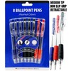 PaulStore 8 Ballpoint Pens Set Soft Non-Slip Grip Medium Ball