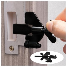AYNKH Portable Door Lock Latch Upgraded Portable Door Lock Security for Traveling Without Drilling Black Stainless Steel Lock for Home Hotel Dormitory