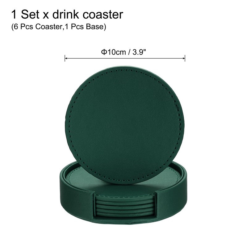 sourcing map 1 Set Leather Coasters for Drinks, Drink Coasters