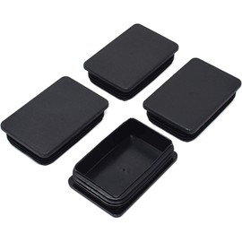 Design61 4 x Square Pipe Plugs, Lamellar Plugs, 100 x 60 mm with Slats for Wall Thickness up to 2.5 - 4.5 mm