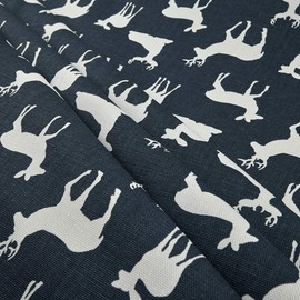 Premier Prints Deer Silhouette Premier Navy, Fabric by the Yard